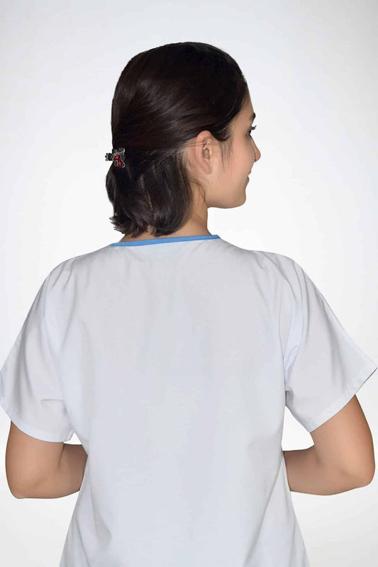 თეთრი ალპაკა.სამედიცინო სკრაბი. უნისექსი ექიმებისთვის და ექთნებისთვის.მედ. პერსონალისთვის