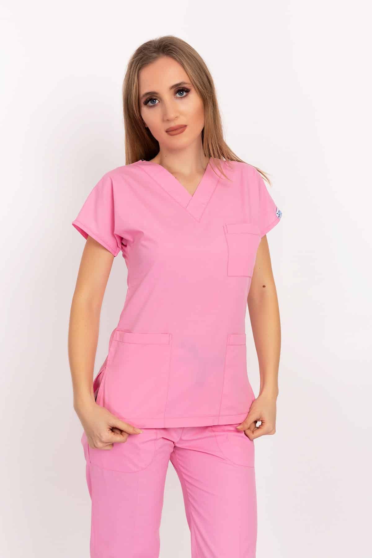 ღია ვარდისფერი ტერიკოტონის სამედიცინო უნიფორმა