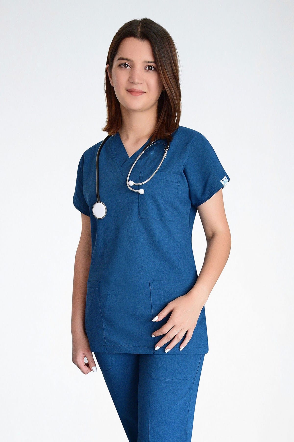 ღია ლურჯი ელასტიური უნისექს ქირურგიული სკრაბები