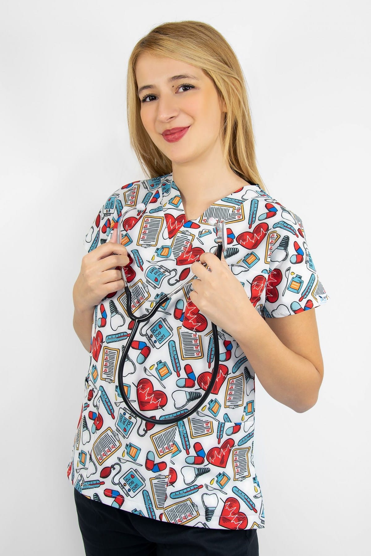 თეთრი, პირველადი დახმარების პრინტიანი, ელასტიური სამედიცინო სკრაბი -  ზედა