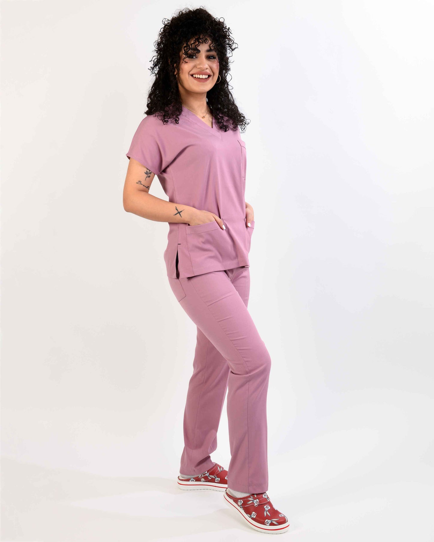 ლიკრას ქსოვილი ფერმკრთალი ვარდისფერი