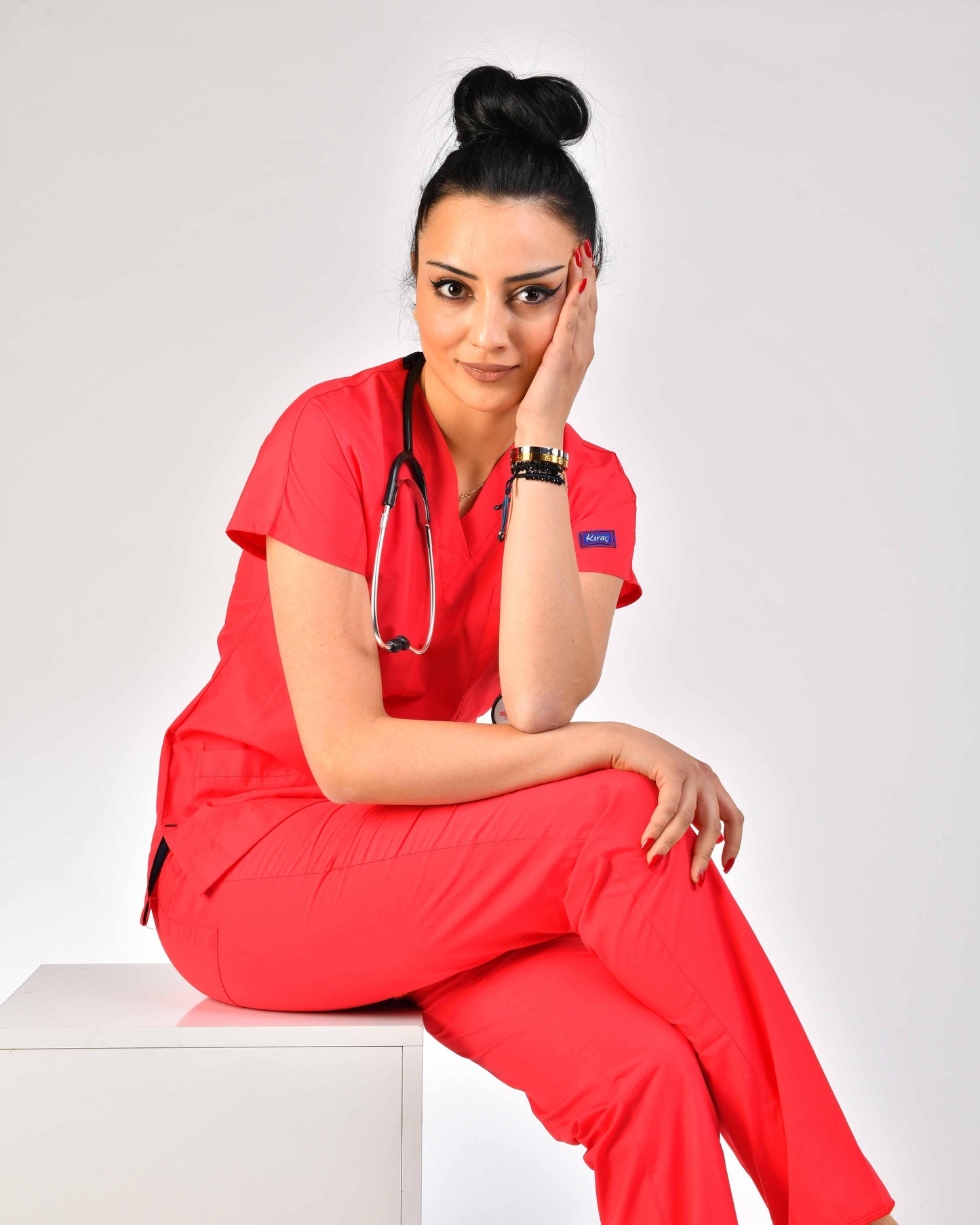 ლიკრას ქსოვილი ატმის ფერი