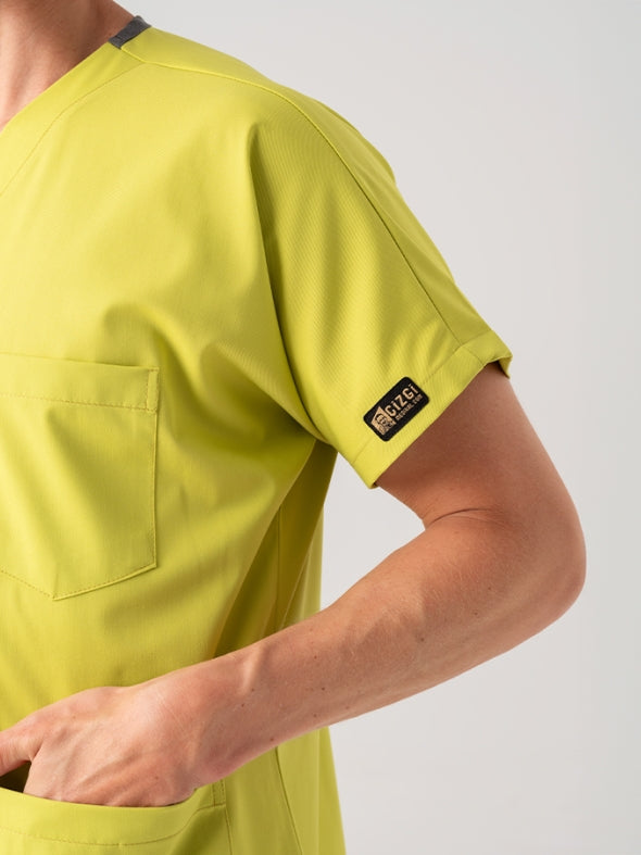 ნეონის მწვანე Dr. Greys-ის ექიმის, ექთნის სამედიცინო სკრაბების ნაკრები, საუკეთესო ლიკრას ქსოვილი