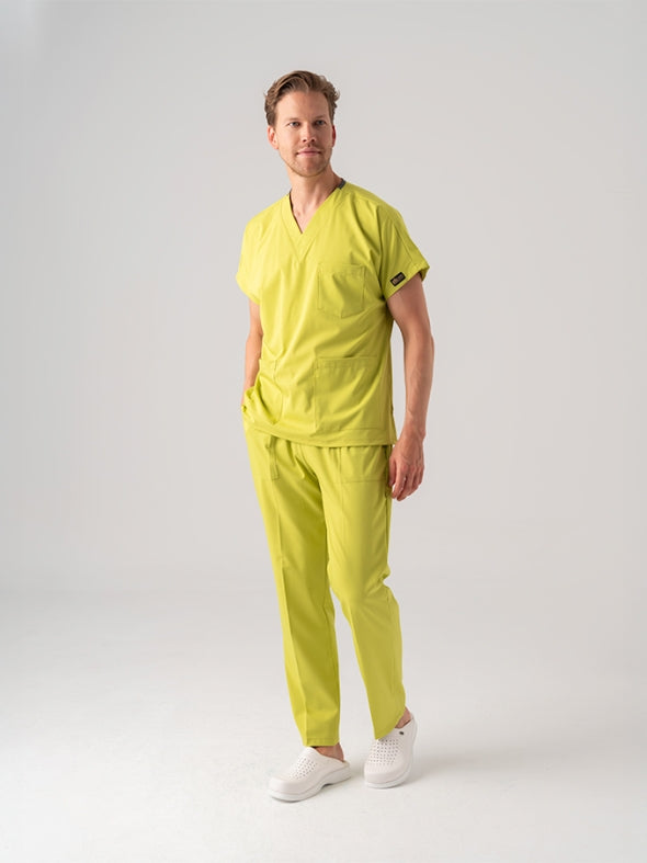 ნეონის მწვანე Dr. Greys-ის ექიმის, ექთნის სამედიცინო სკრაბების ნაკრები, საუკეთესო ლიკრას ქსოვილი