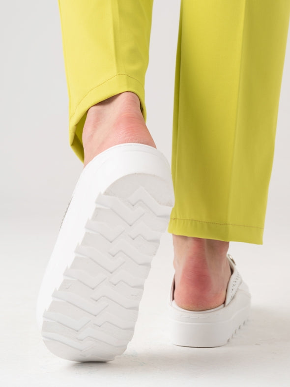 თეთრი, ქალის სამედიცინო სანდლები, ნამდვილი ტყავის, ოქროსფერი, ექიმის/ექთნის სტილში, საბო