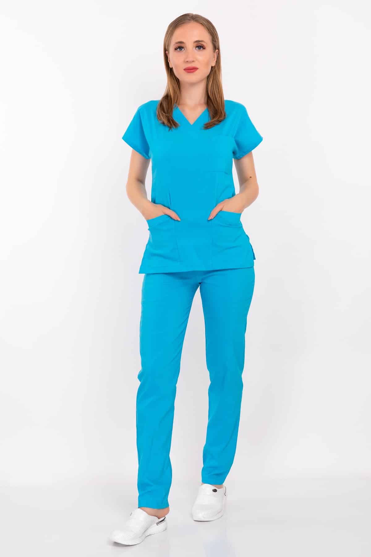 ღია ცისფერი ელასტიური  ქირურგიული სკრაბების კომპლეკტი