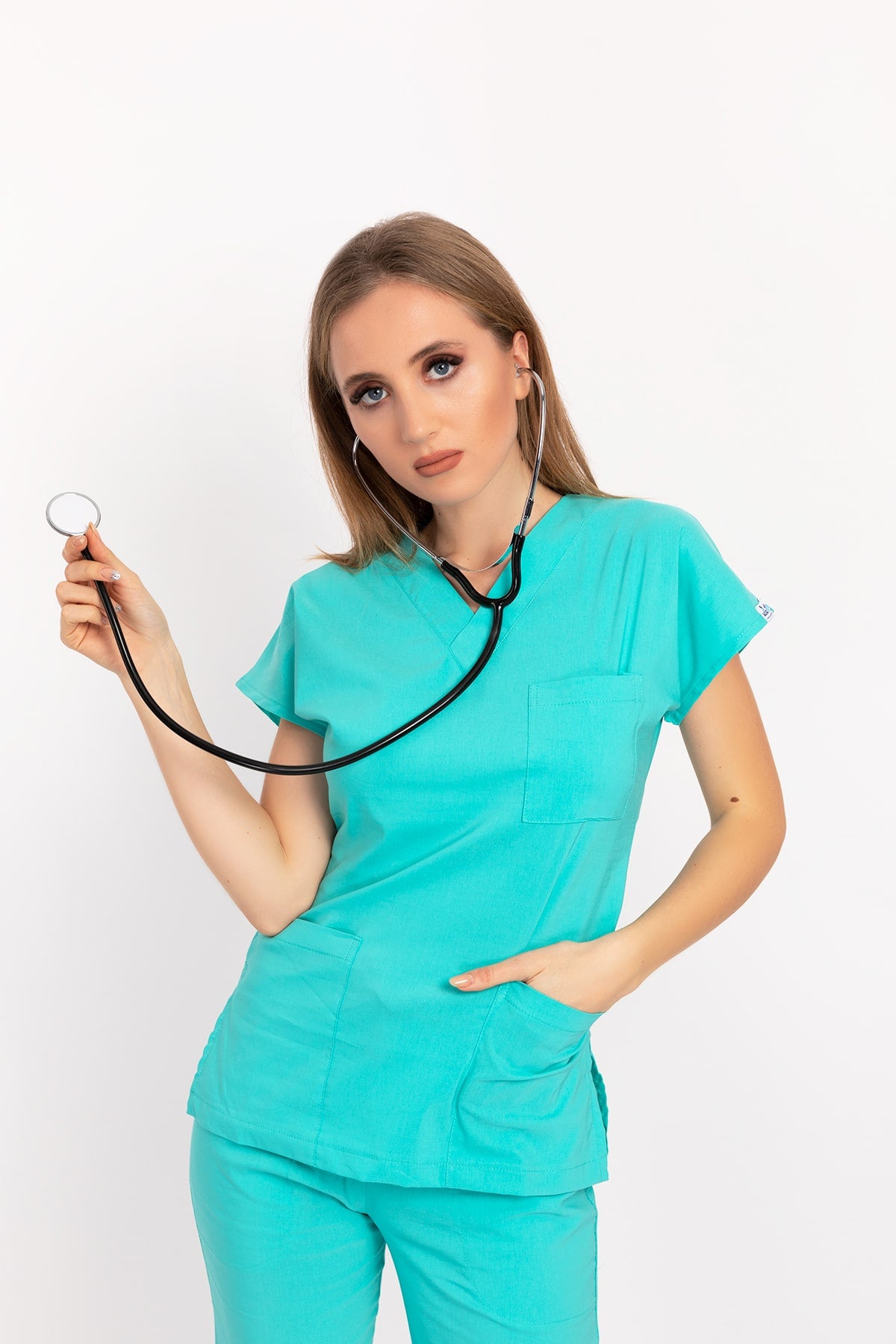 მენტოლის მწვანე ელასტიური უნისექს ქირურგიული სკრაბები