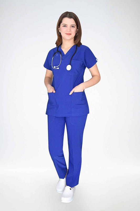 ლურჯი ელეკტრიკი. ელასტიური უნისექს ქირურგიული სკრაბის  კომპლექტი