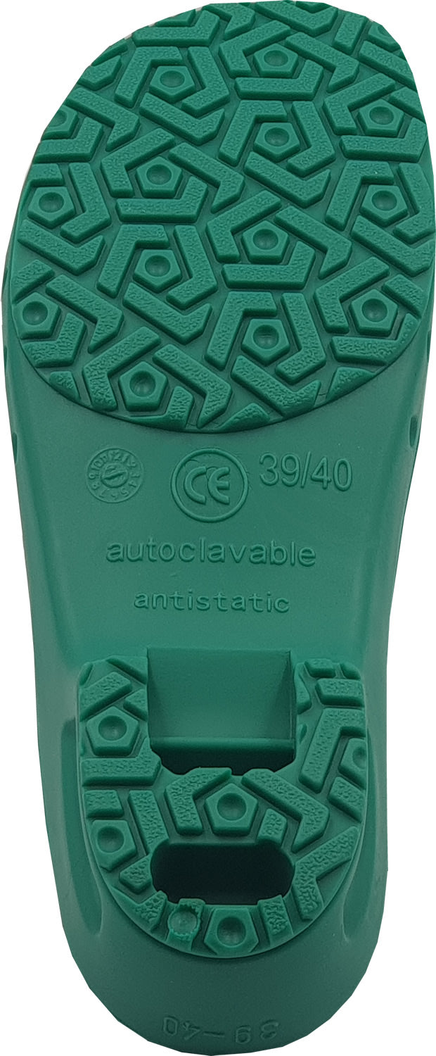 . მწვანე ოპერაციული სანდლები (ავტოკლავირებადი და ანტი სტატიკური)