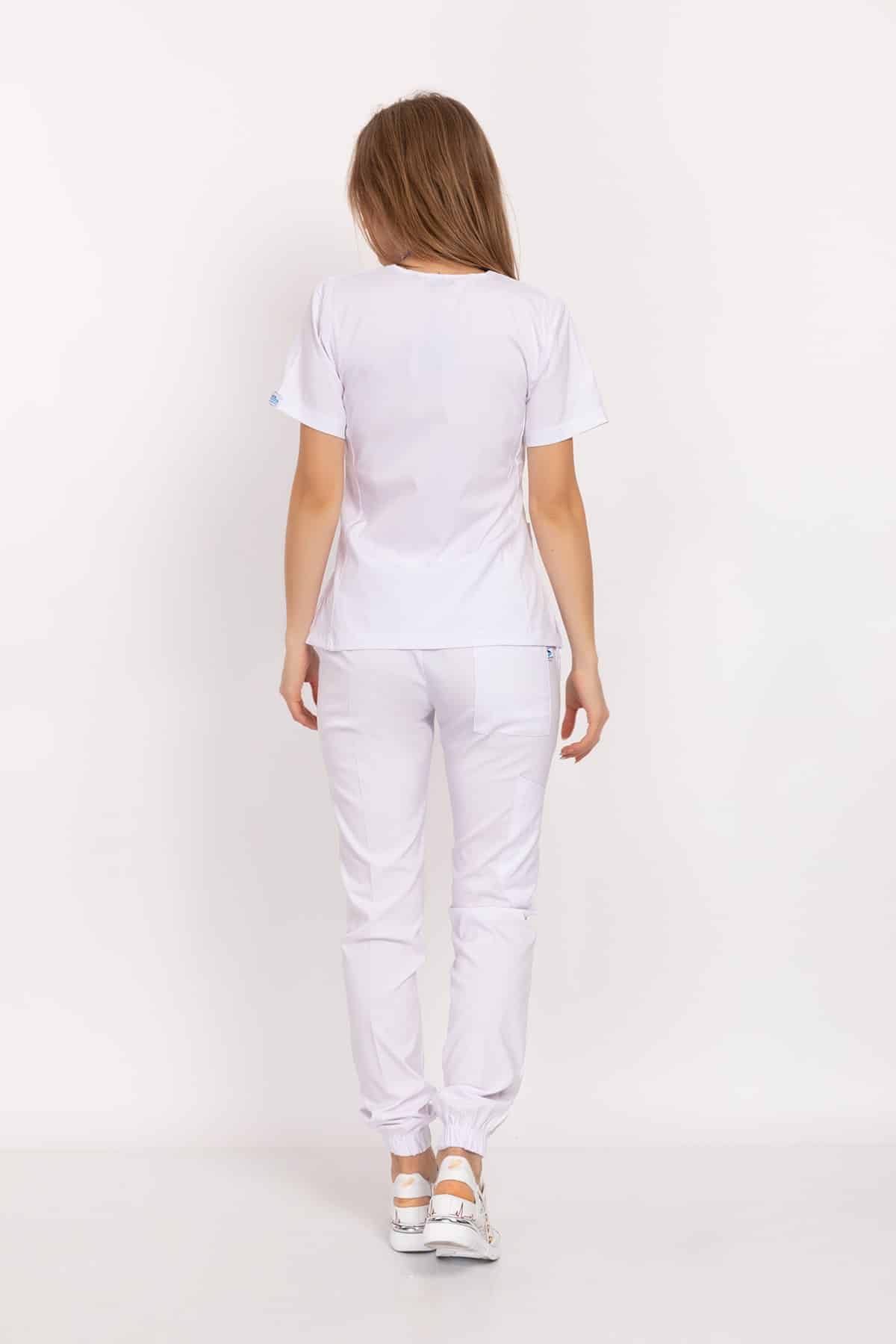 თეთრი ფერი,ამერიკული სტილი. რბილი , ელასტიური სამედიცინო  სკრაბი. ექიმისა და  ექთანისთვის