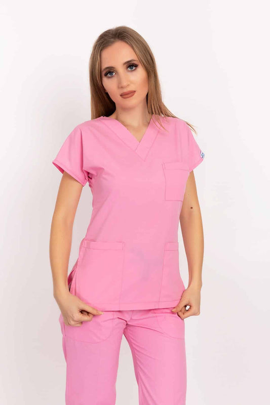 ღია ვარდისფერი ტერიკოტონის სამედიცინო უნიფორმა