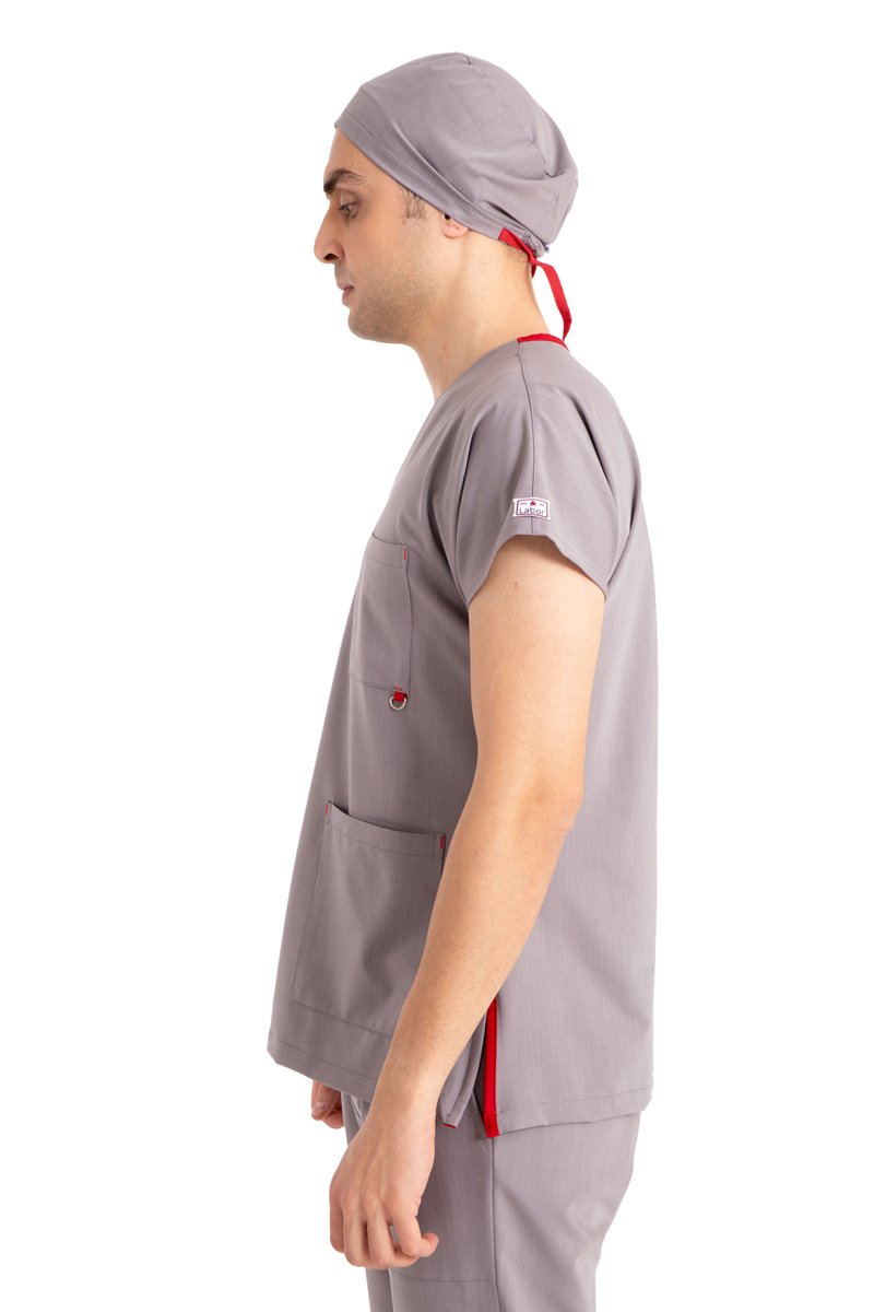 მამაკაცის ელასტიური ბამბის ღია ნაცრისფერი