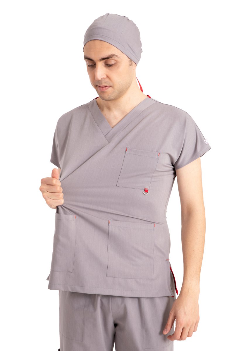 მამაკაცის ელასტიური ბამბის ღია ნაცრისფერი